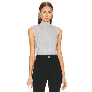 Givenchy metallic grey 4G turtleneck top